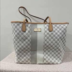 kate spade Cream & Tan Signature Stripe Tote